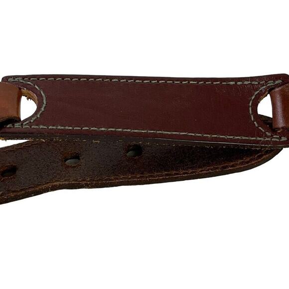 Fossil Womens Leather Brown Tan Gold Tone Buckle Adjustable 1.25" Wide x 26-32" - Picture 7 of 16